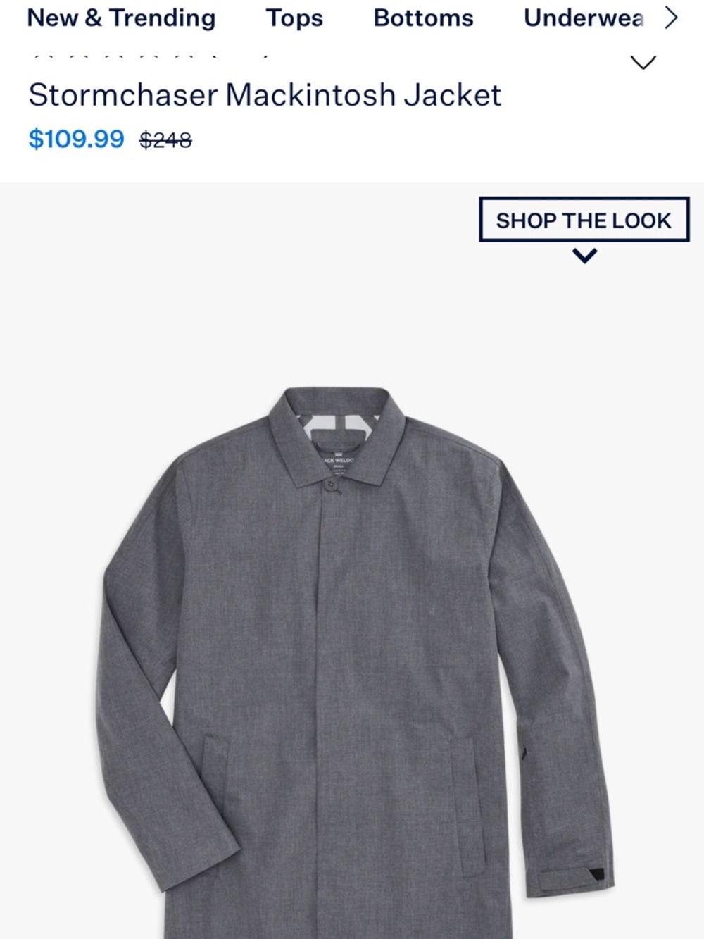 Mack Weldon Gray Trench Coat